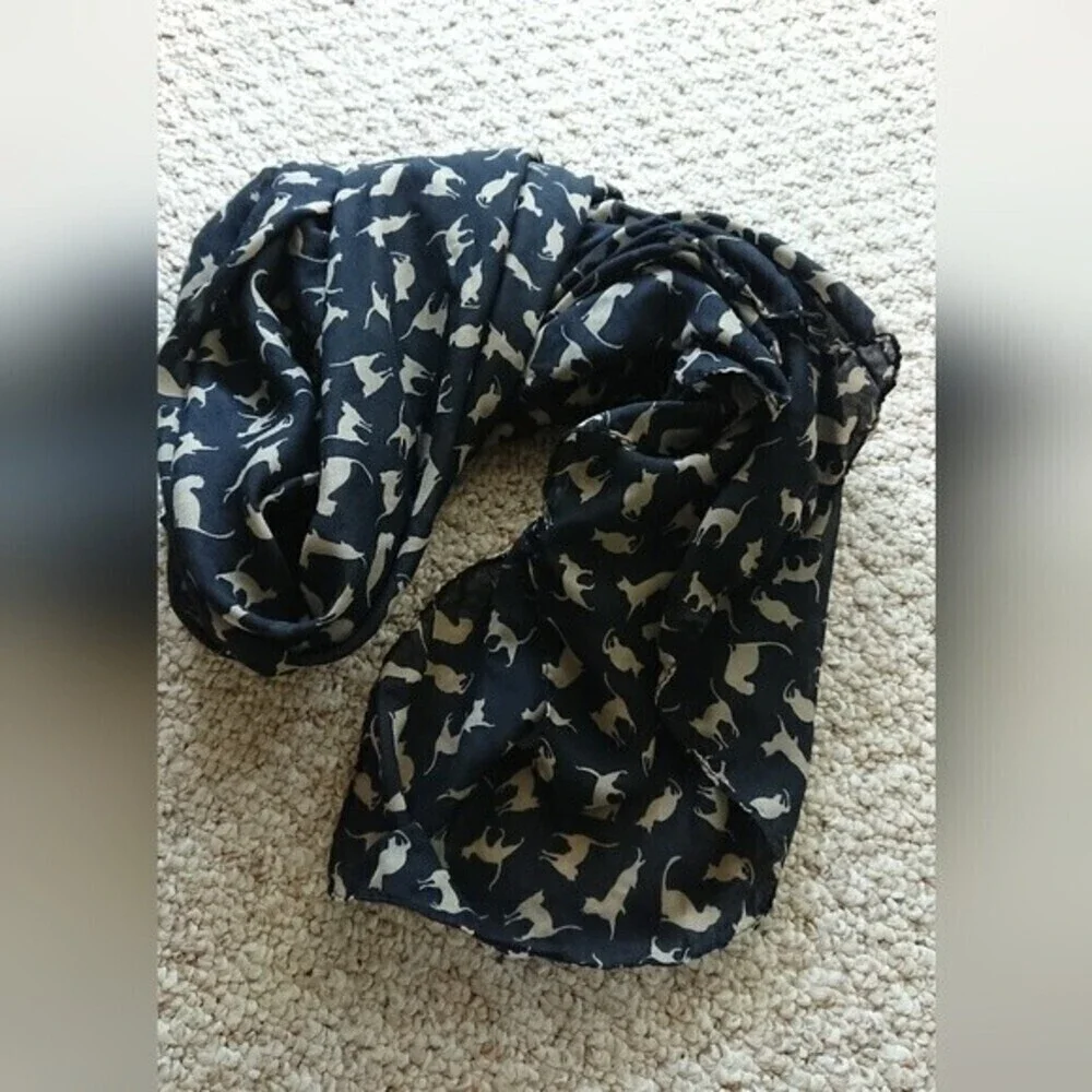 Dancing Cat Chiffon Scarf